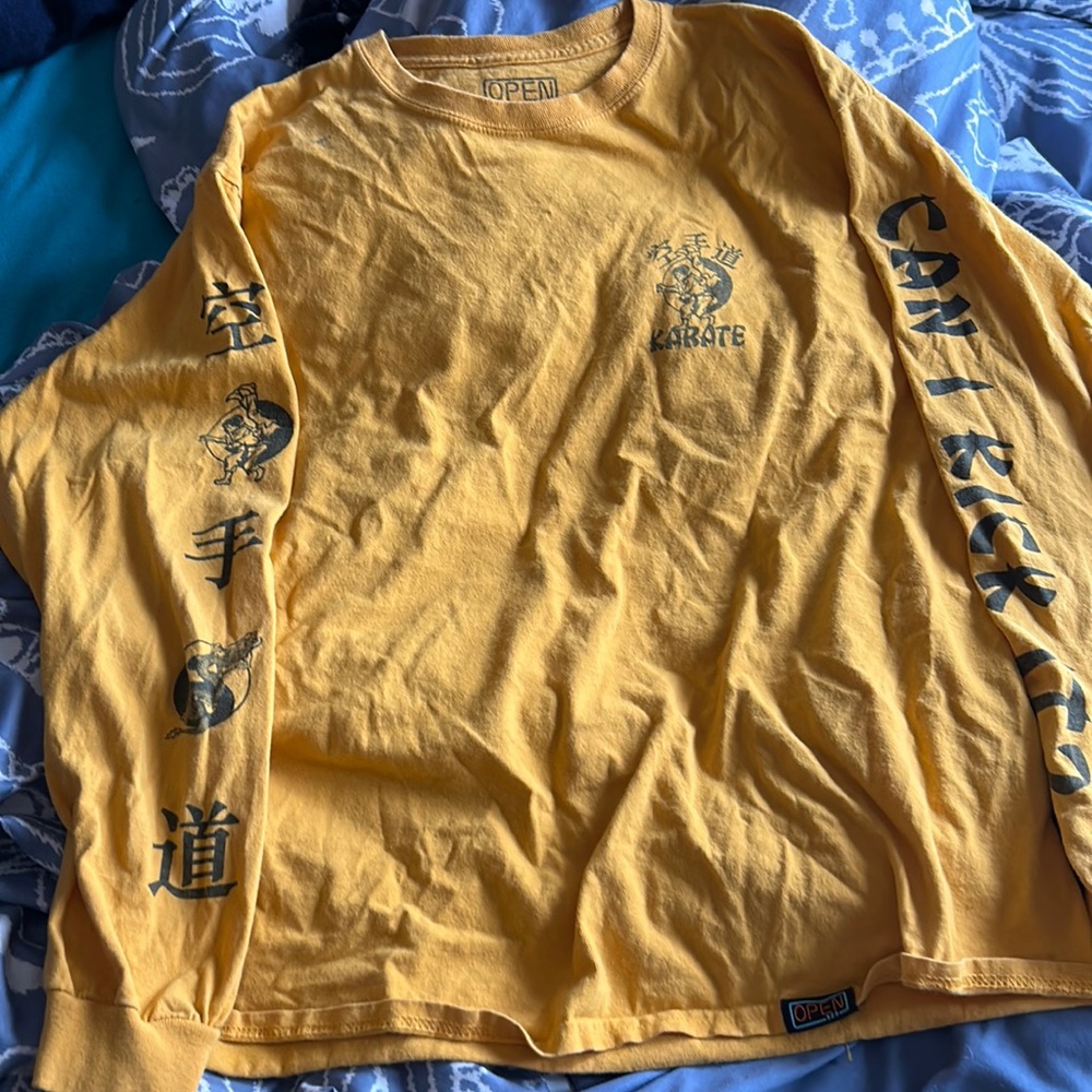 Yellow, karate long sleeve, size large